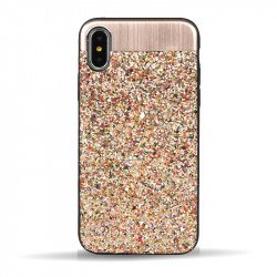 iPhone X (Ten) Sparkling Glitter Chrome Fancy Case with Metal Plate (Champagne Gold) iPhone X (Ten) Sparkling Glitter Chrome Fancy Case with Metal Plate (Champagne Gold)